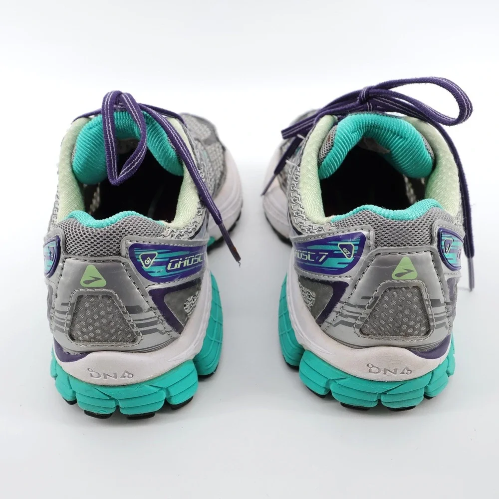 Brooks‎ Ghost 7 Mesh Running Sneakers Grey Purple Womens 8 - Flaws